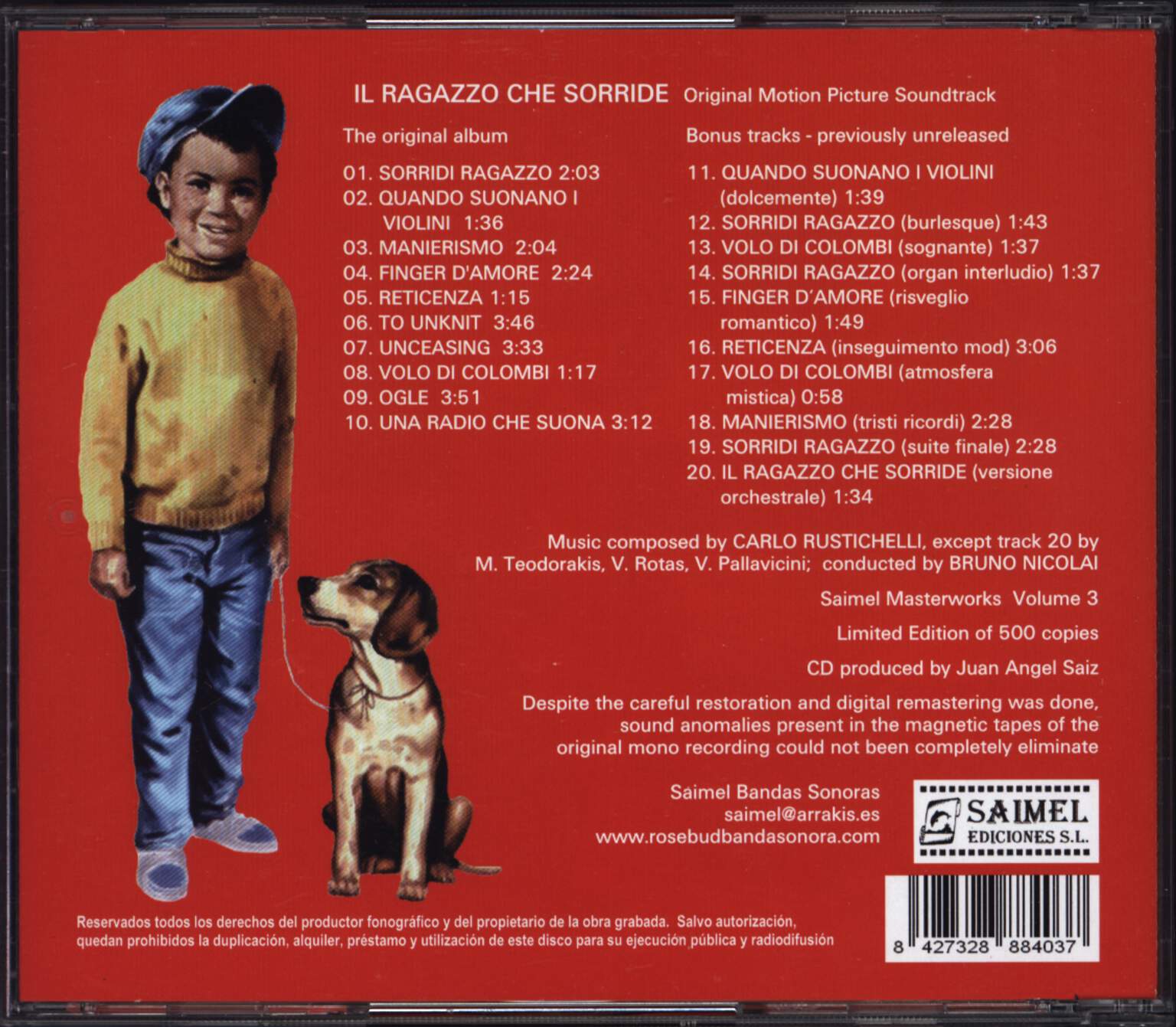 Carlo Rustichelli: Il Ragazzo Che Sorride, CD