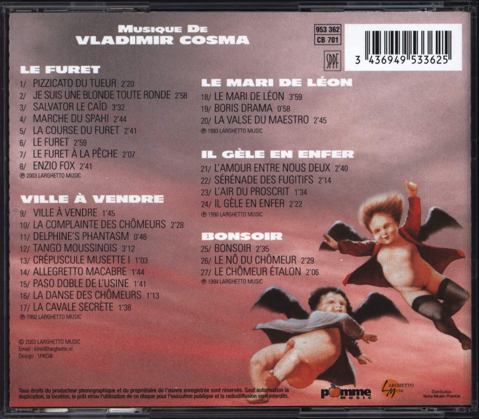 Vladimir Cosma: Le Furet, CD