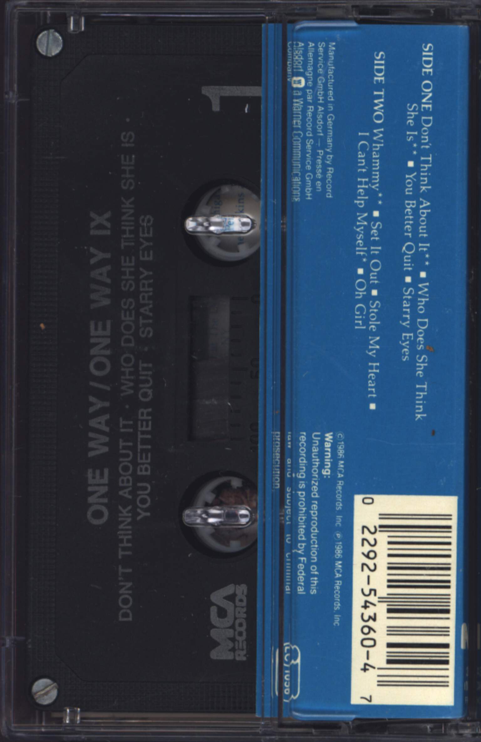 One Way: IX, Compact Cassette
