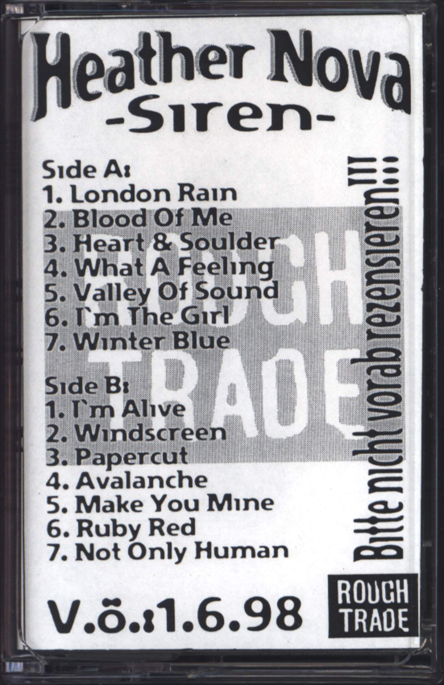 Heather Nova: Siren, Tape