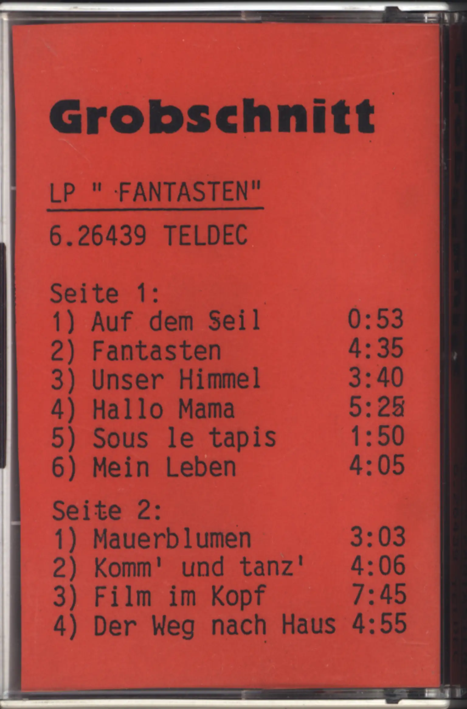 Grobschnitt: Fantasten, Compact Cassette