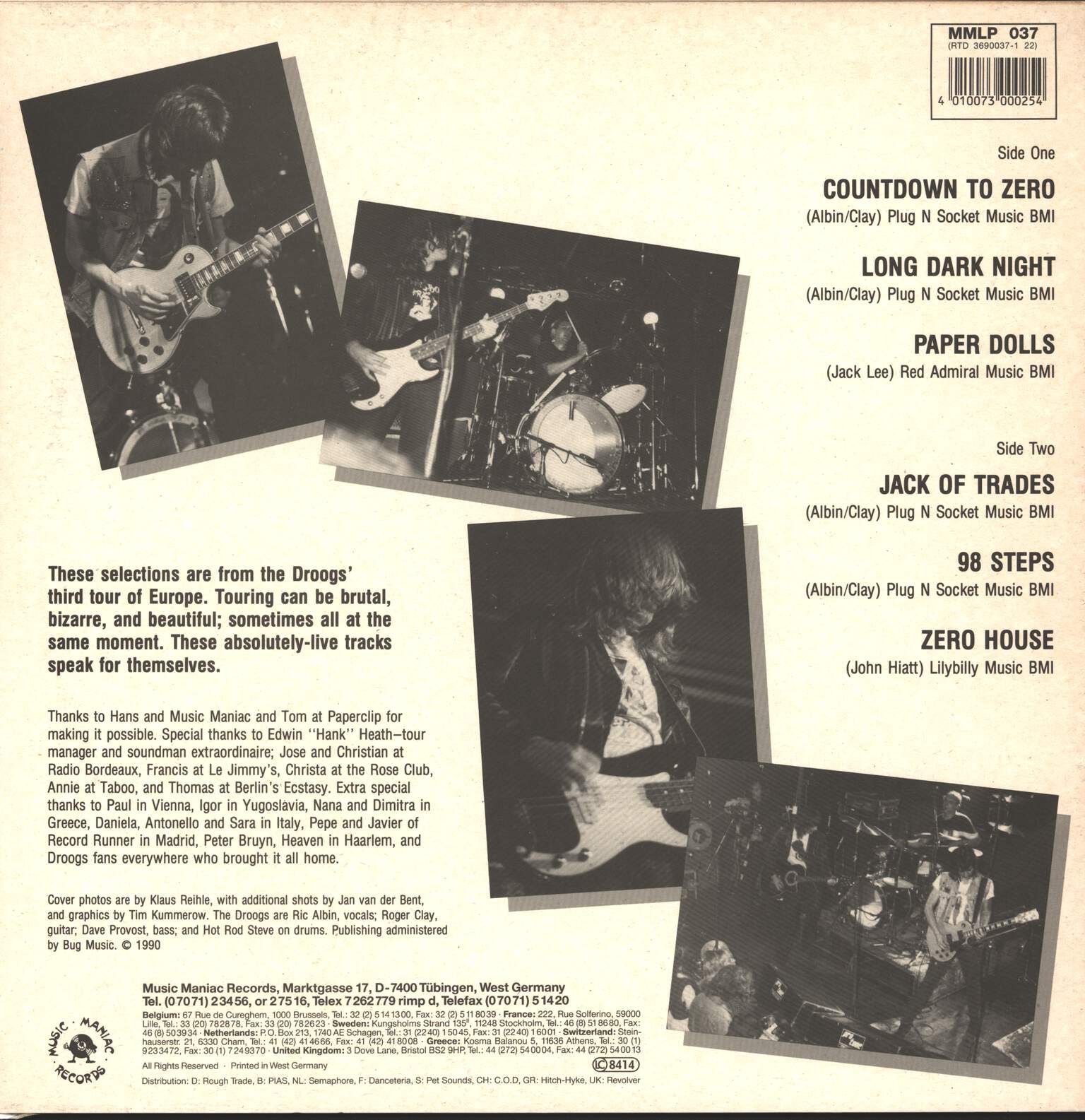 Droogs: Live In Europe, LP (Vinyl)