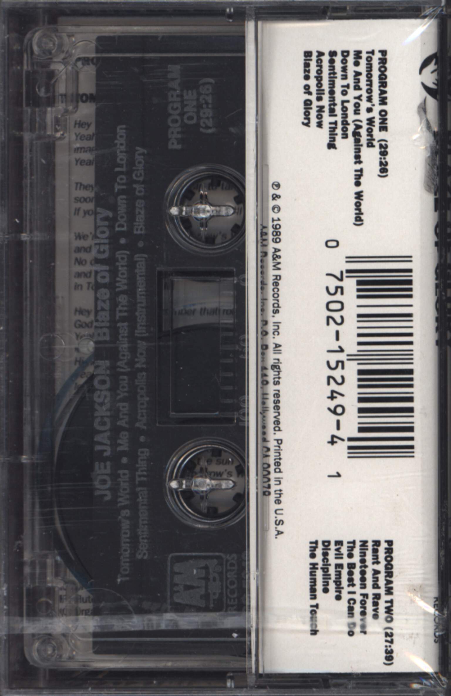 Joe Jackson: Blaze Of Glory, Tape