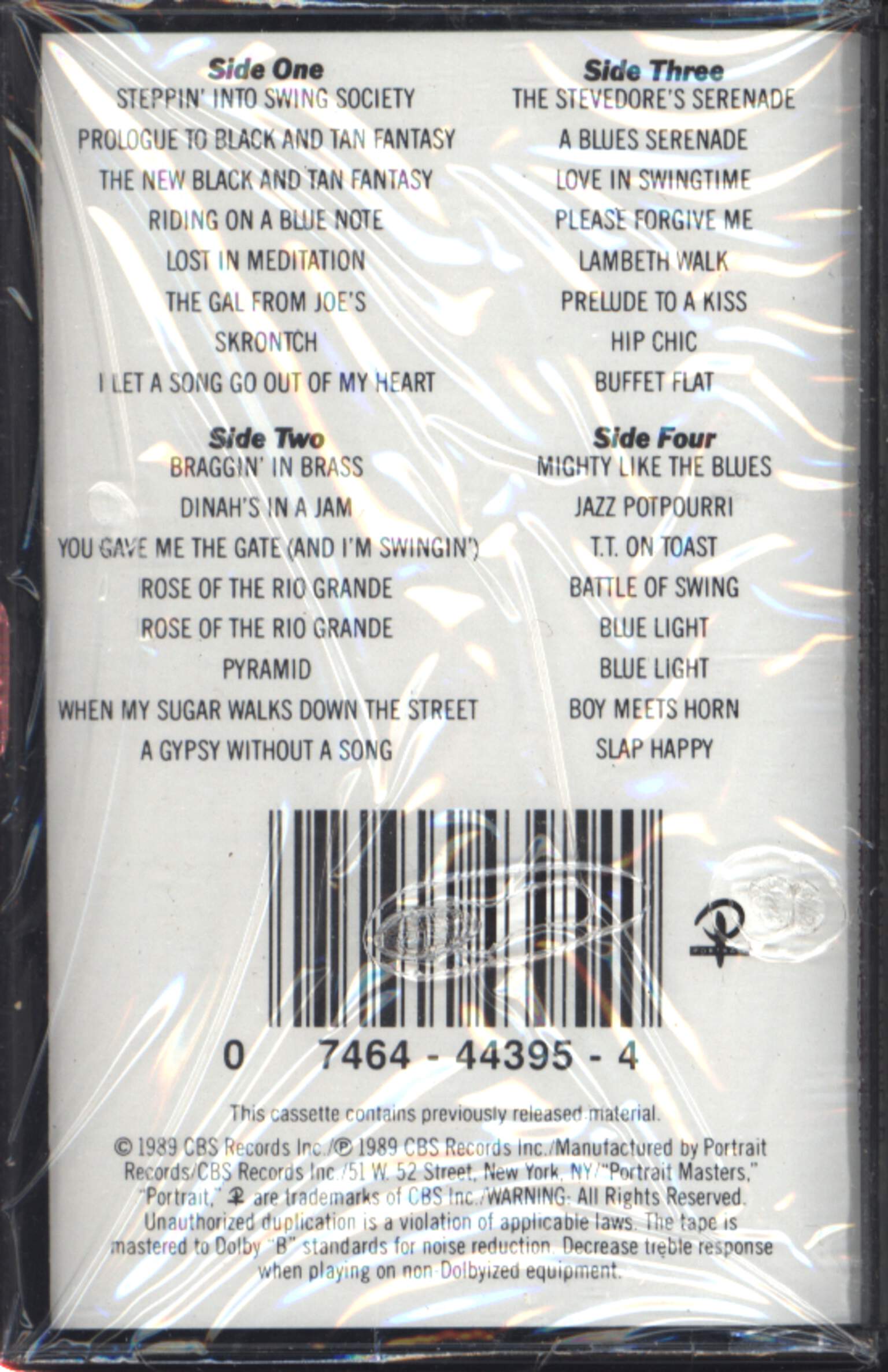 Duke Ellington: Braggin' In Brass: The Immortal 1938 Year, 2×Tape