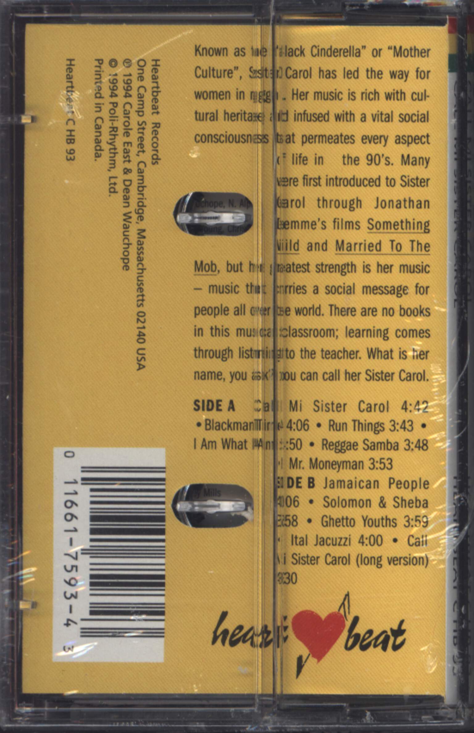 Sister Carol: Call Mi Sister Carol, Compact Cassette