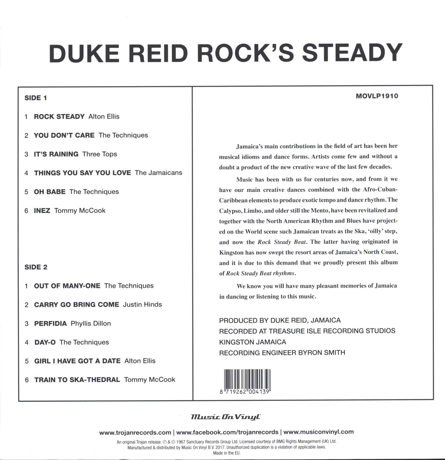 Various Artists: Duke Reid Rock's Steady, LP (Vinyl)