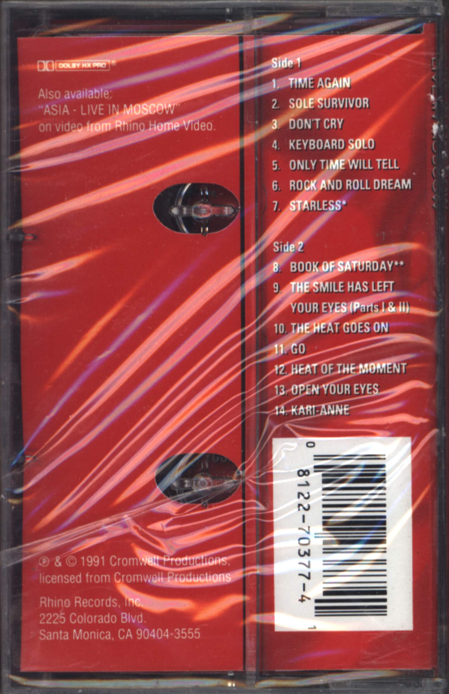 Asia: Live In Moscow, Compact Cassette