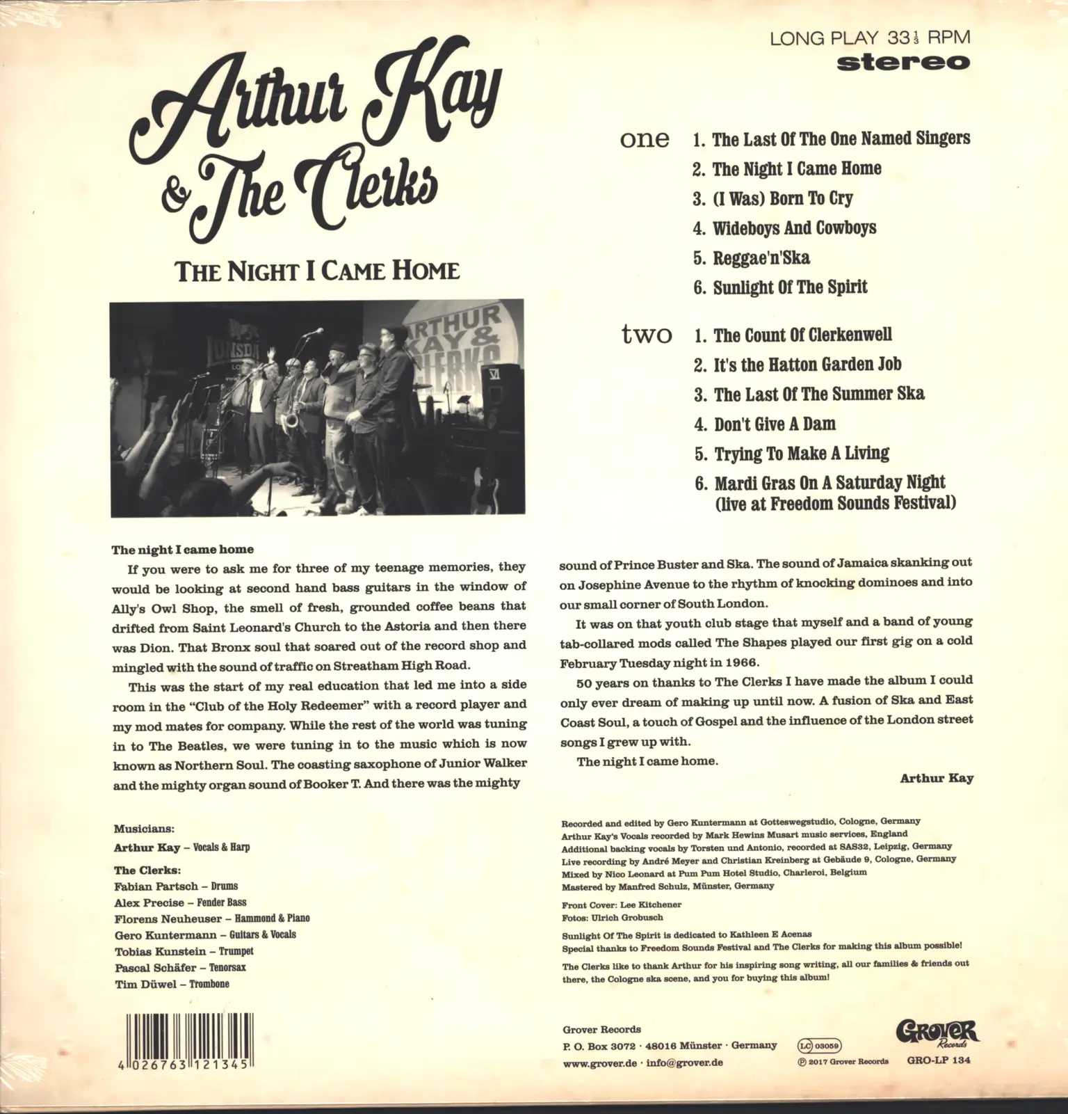 Arthur Kay: The Night I Came Home, LP (Vinyl)