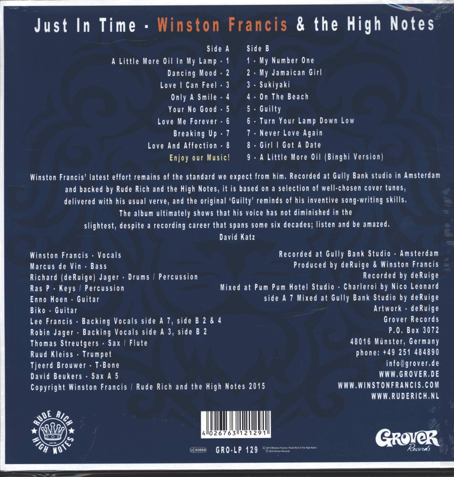 Winston Francis: Just in Time, LP (Vinyl)