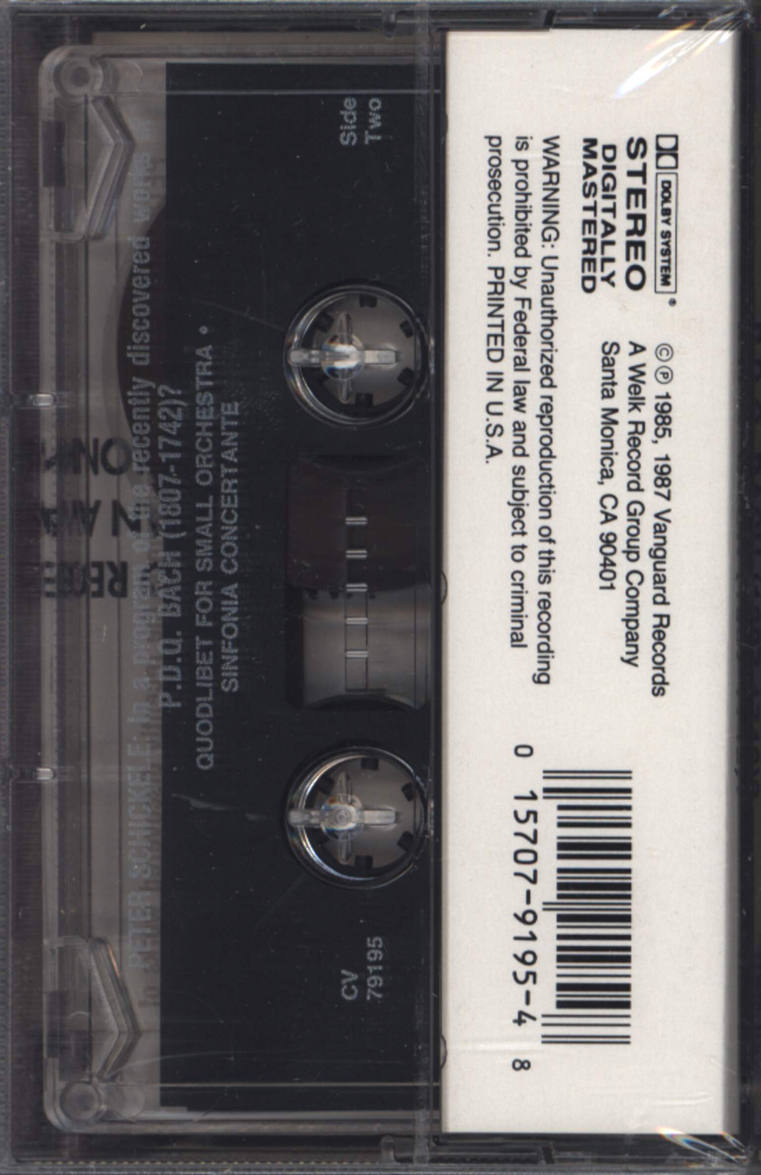 Peter Schickele: Peter Schickele Presenting P.D.Q. Bach (1807-1742)? Chamber Orchestra Under The Direction Of Jorge Mester, Compact Cassette