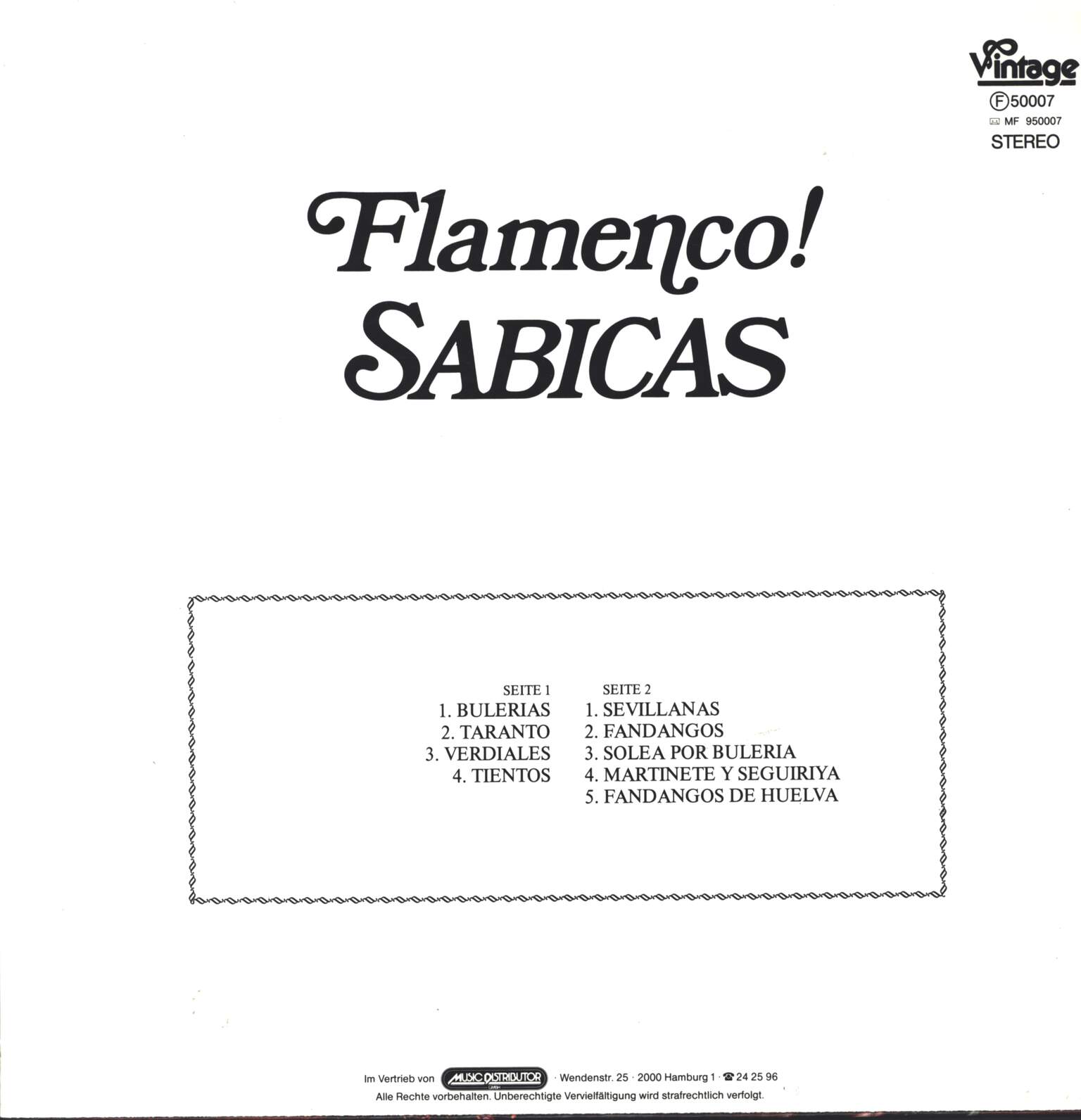Sabicas: Flamenco!, LP (Vinyl)