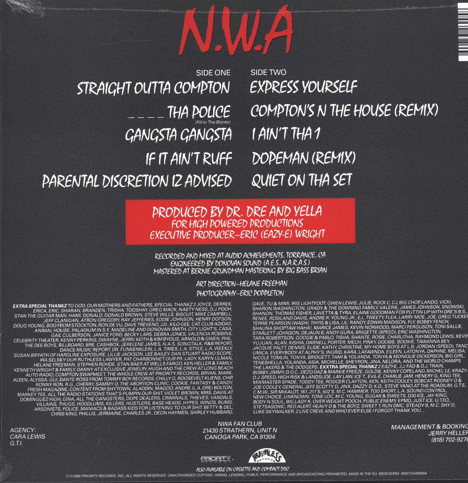 N.W.A.: Straight Outta Compton, LP (Vinyl)
