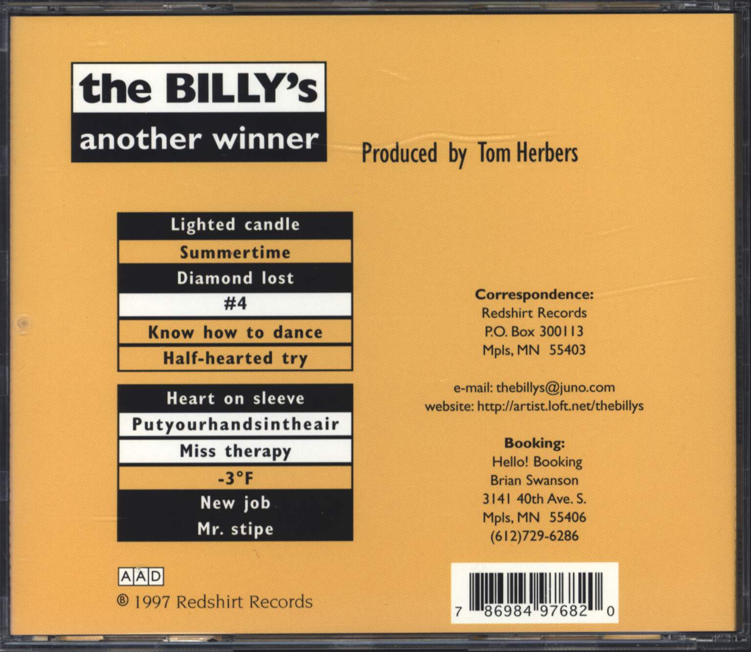 The Billy's: Another Winner, CD