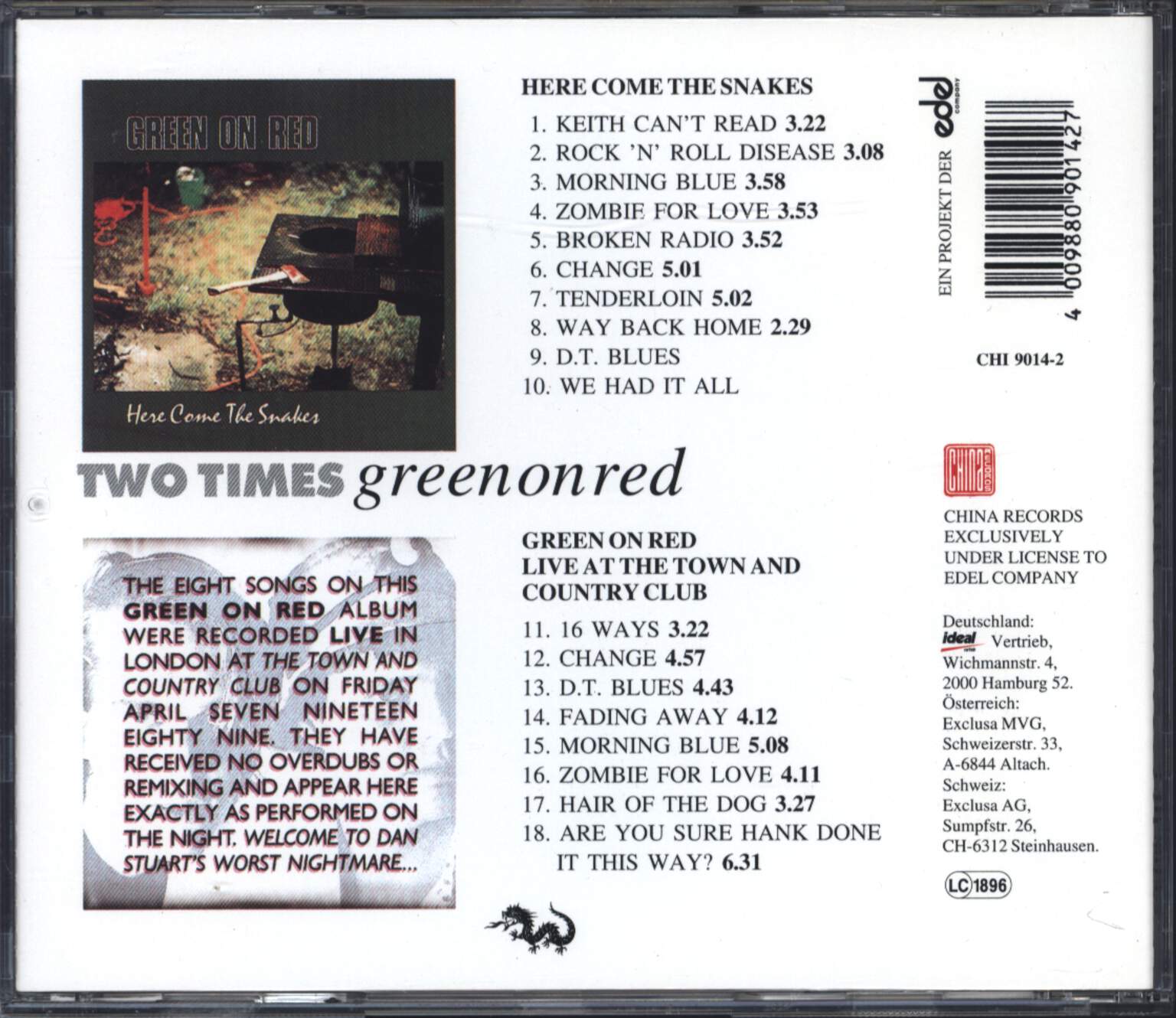 Green On Red: Two Times, CD