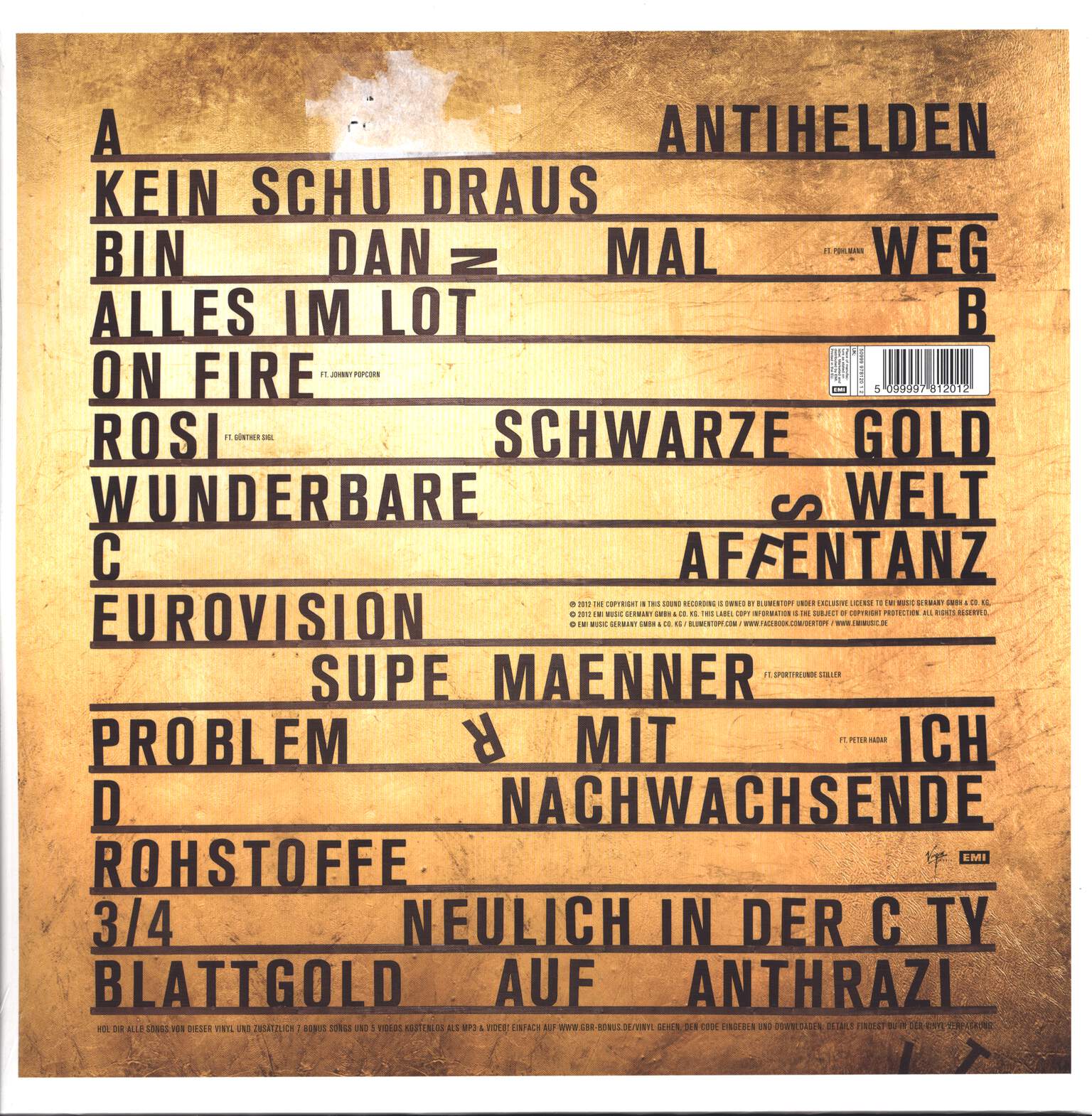 Blumentopf: Nieder Mit Der GbR, LP (Vinyl)