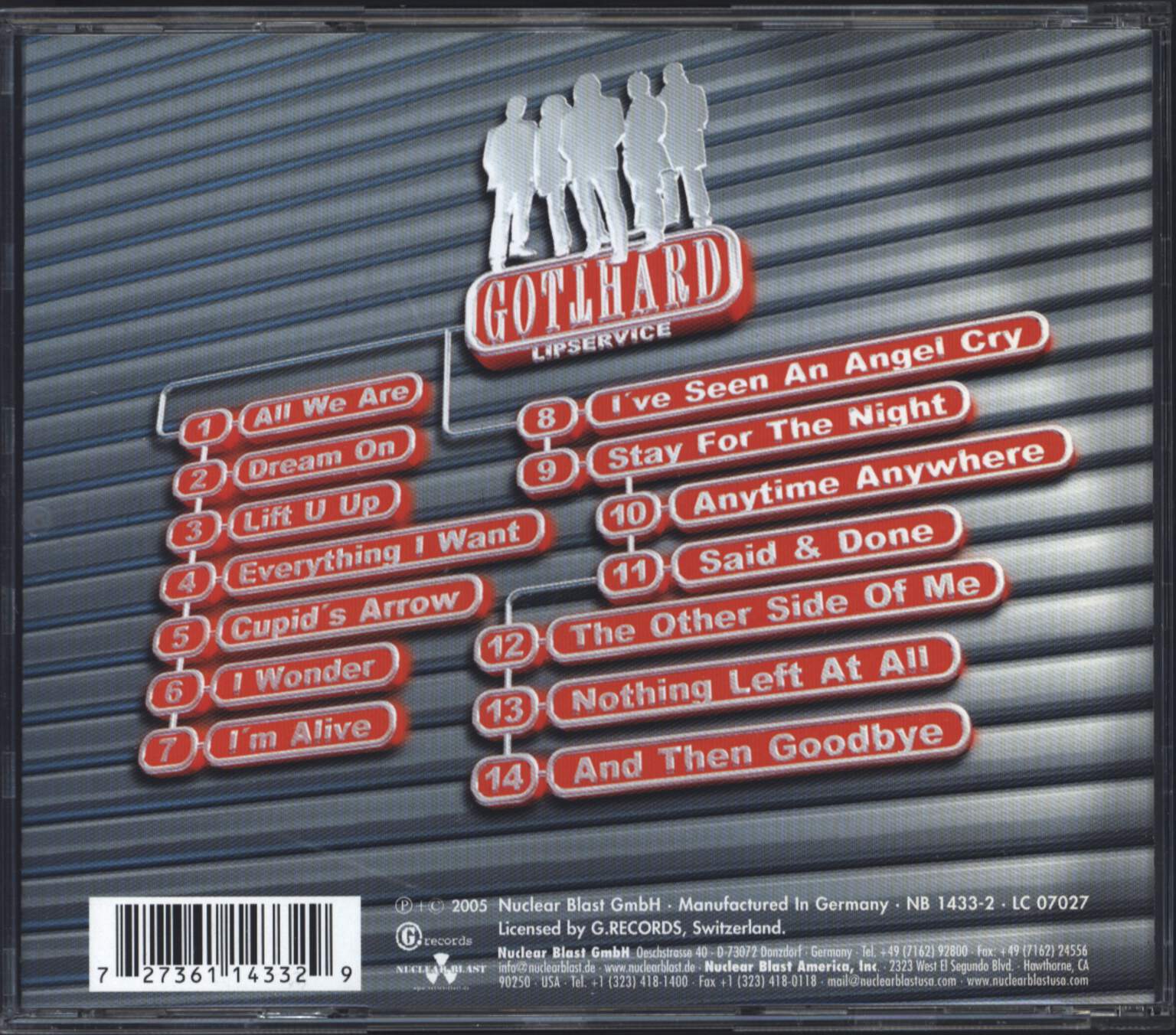 Gotthard: Lipservice, CD