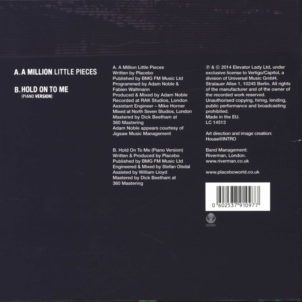 Placebo: A Million Little Pieces, 7" Single (Vinyl)