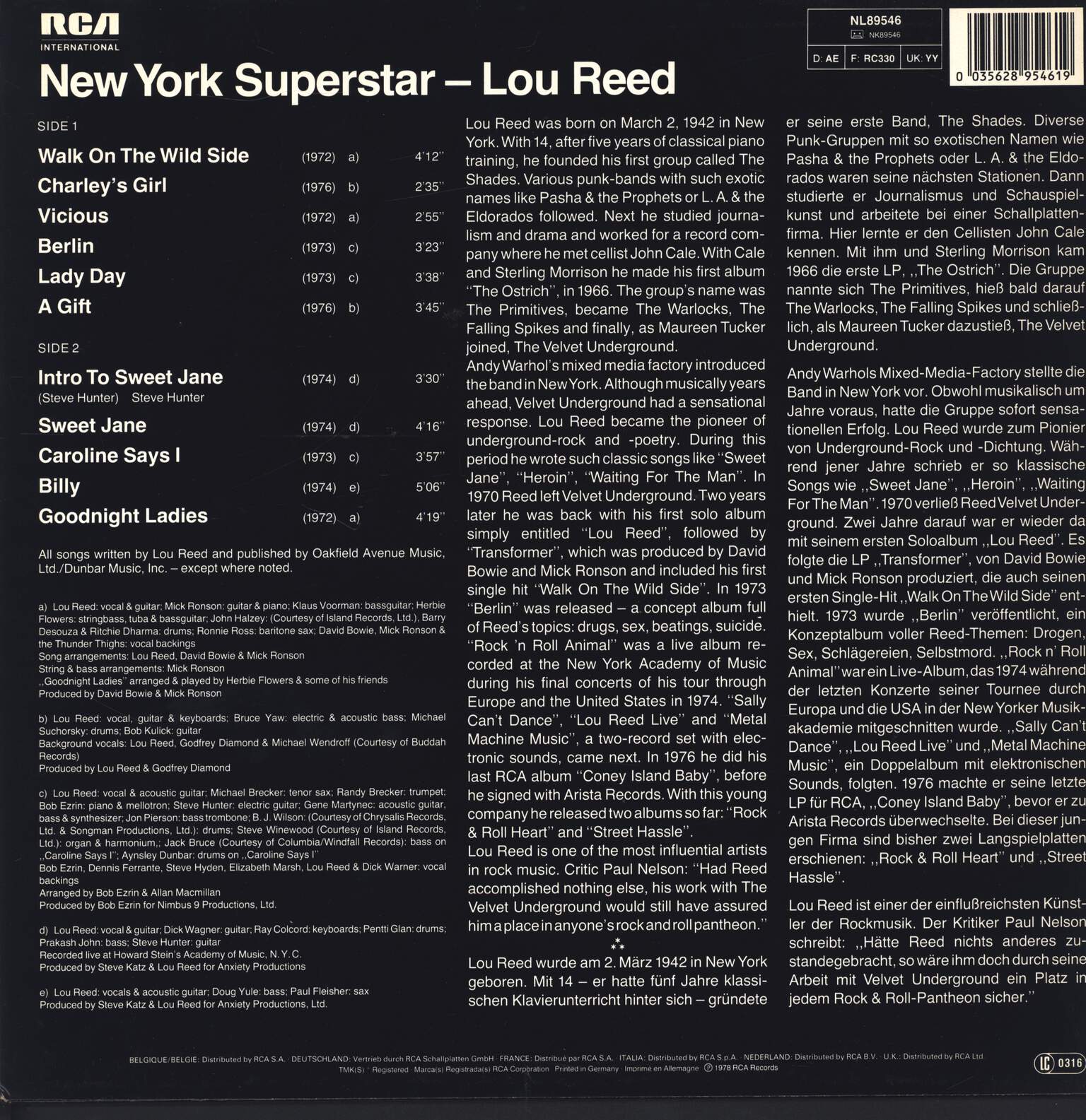 Lou Reed: New York Superstar, LP (Vinyl)