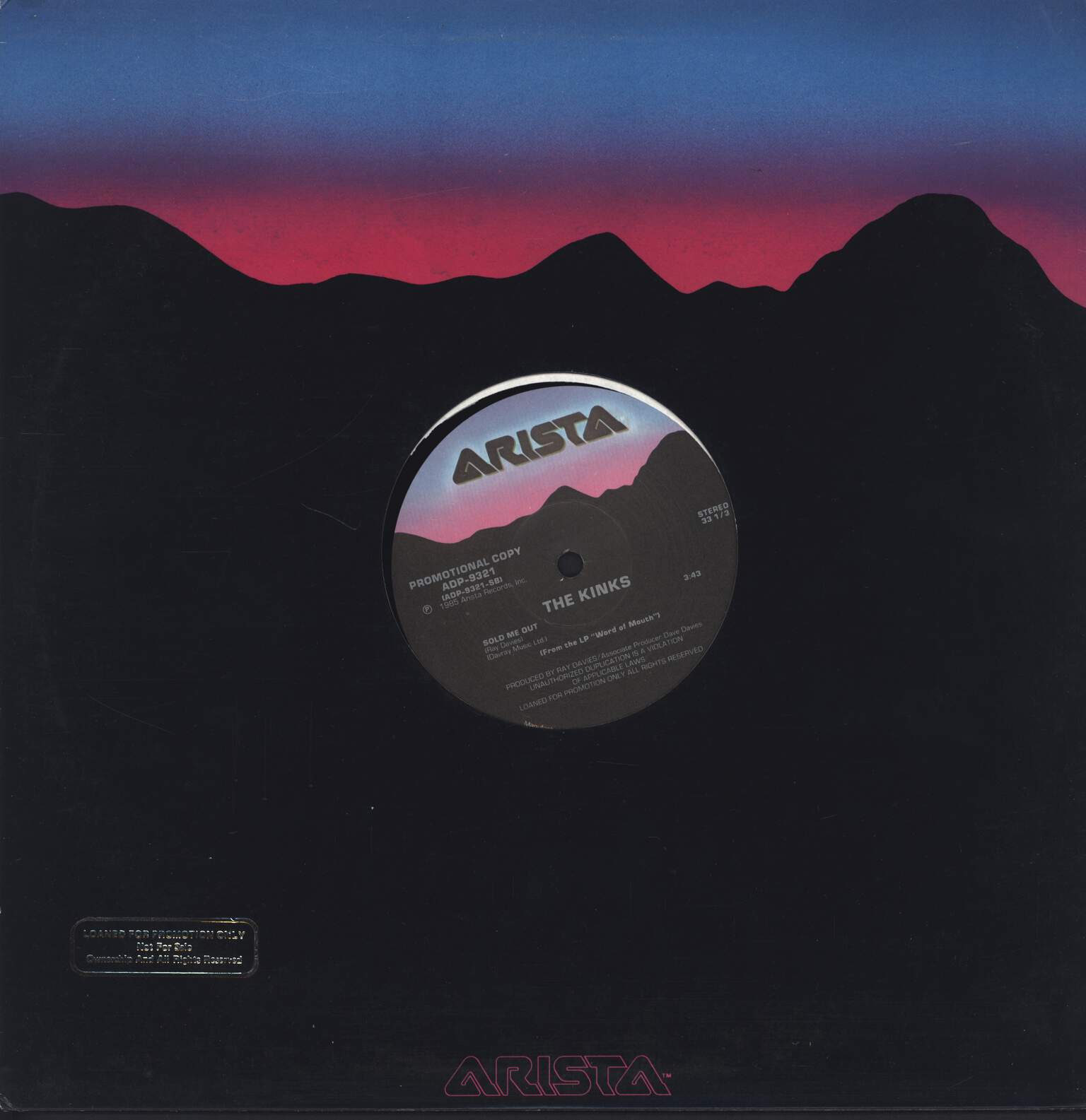 The Kinks: Living On A Thin Line / Sold Me Out, 12" Maxi Single (Vinyl)