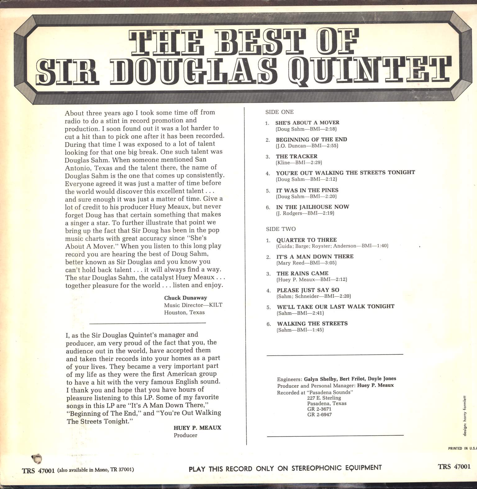 Sir Douglas Quintet: The Best Of Sir Douglas Quintet, LP (Vinyl)