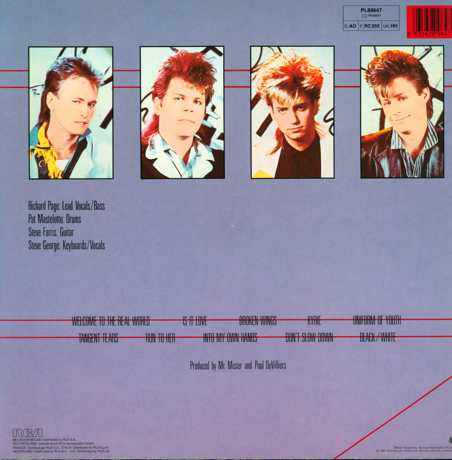 Mr. Mister: Welcome To The Real World, LP (Vinyl)