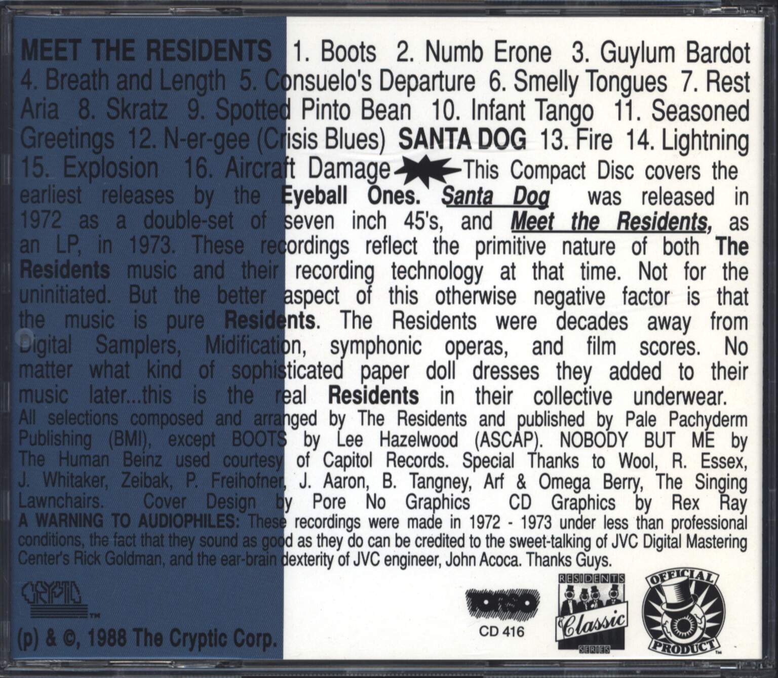The Residents: Meet The Residents, CD