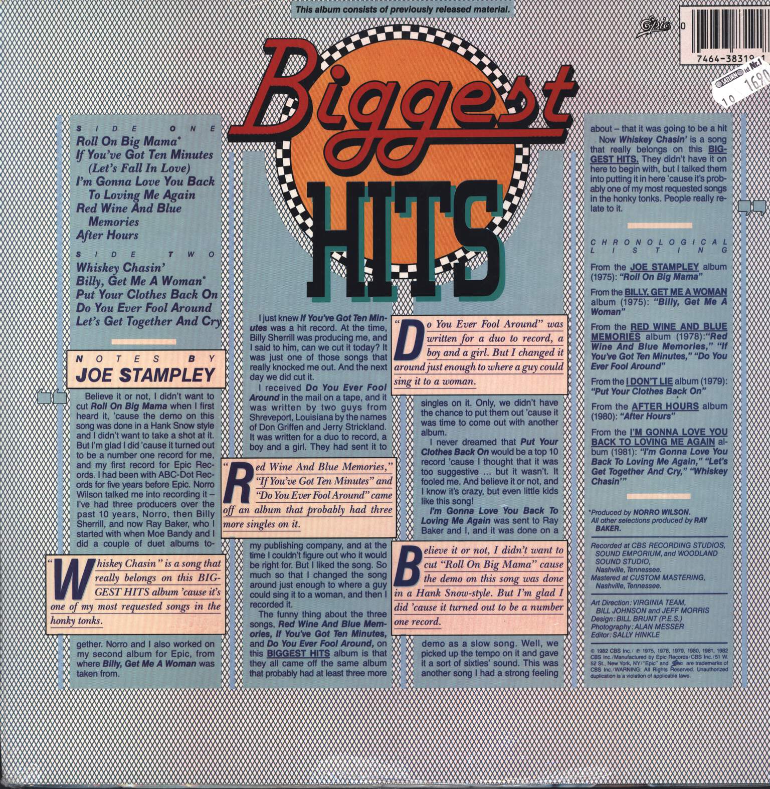 Joe Stampley: Biggest Hits, LP (Vinyl)