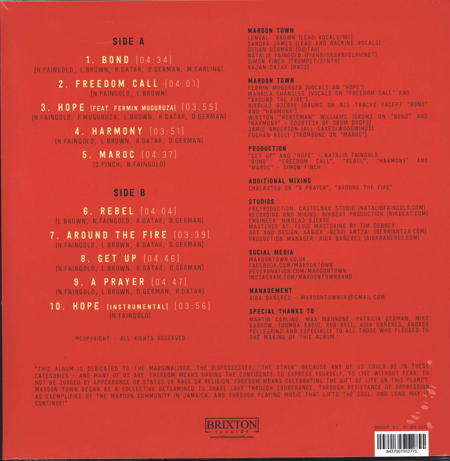 Maroon Town: Freedom Call, LP (Vinyl)