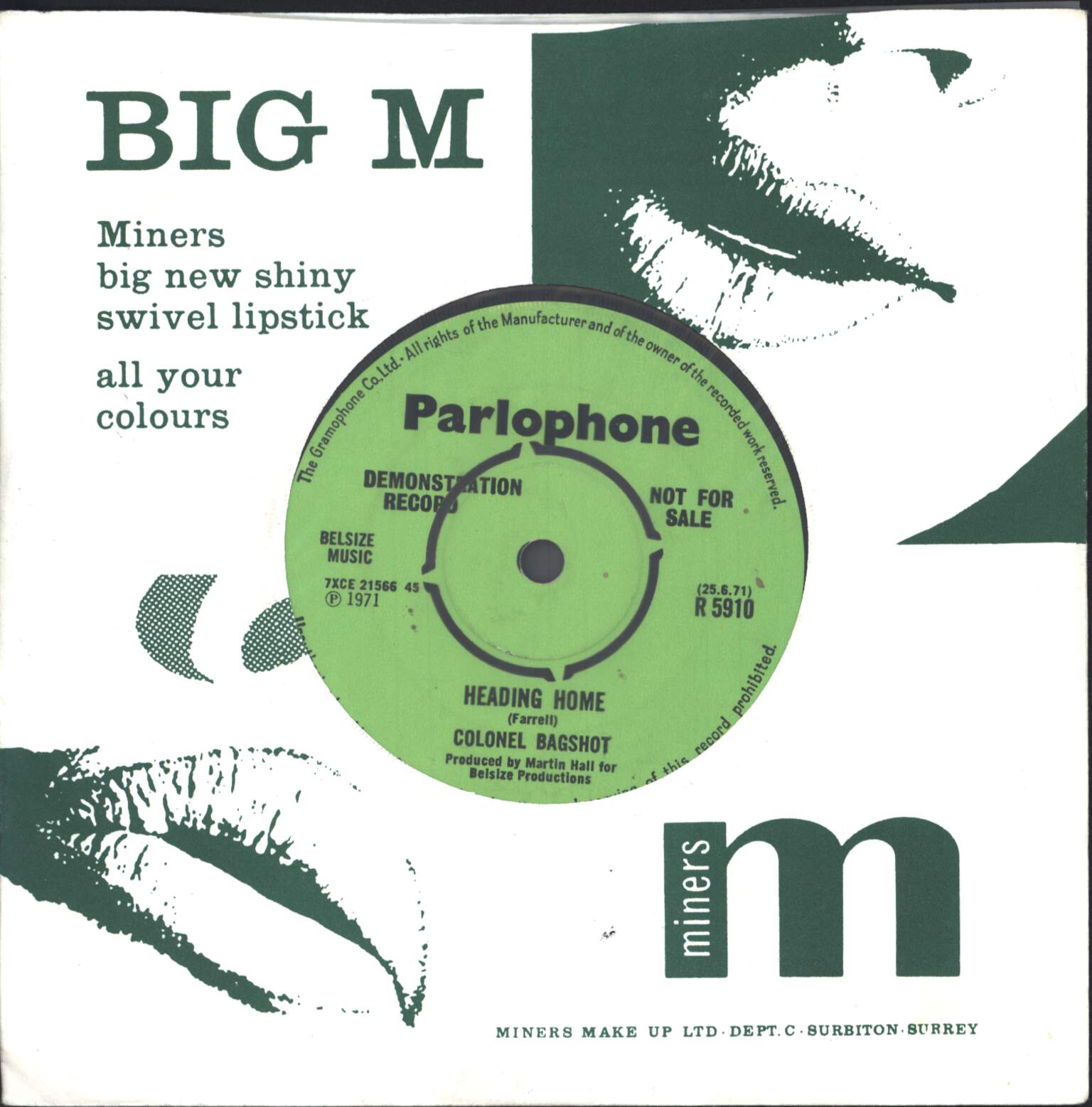Colonel Bagshot: Smile, 7" Single (Vinyl)