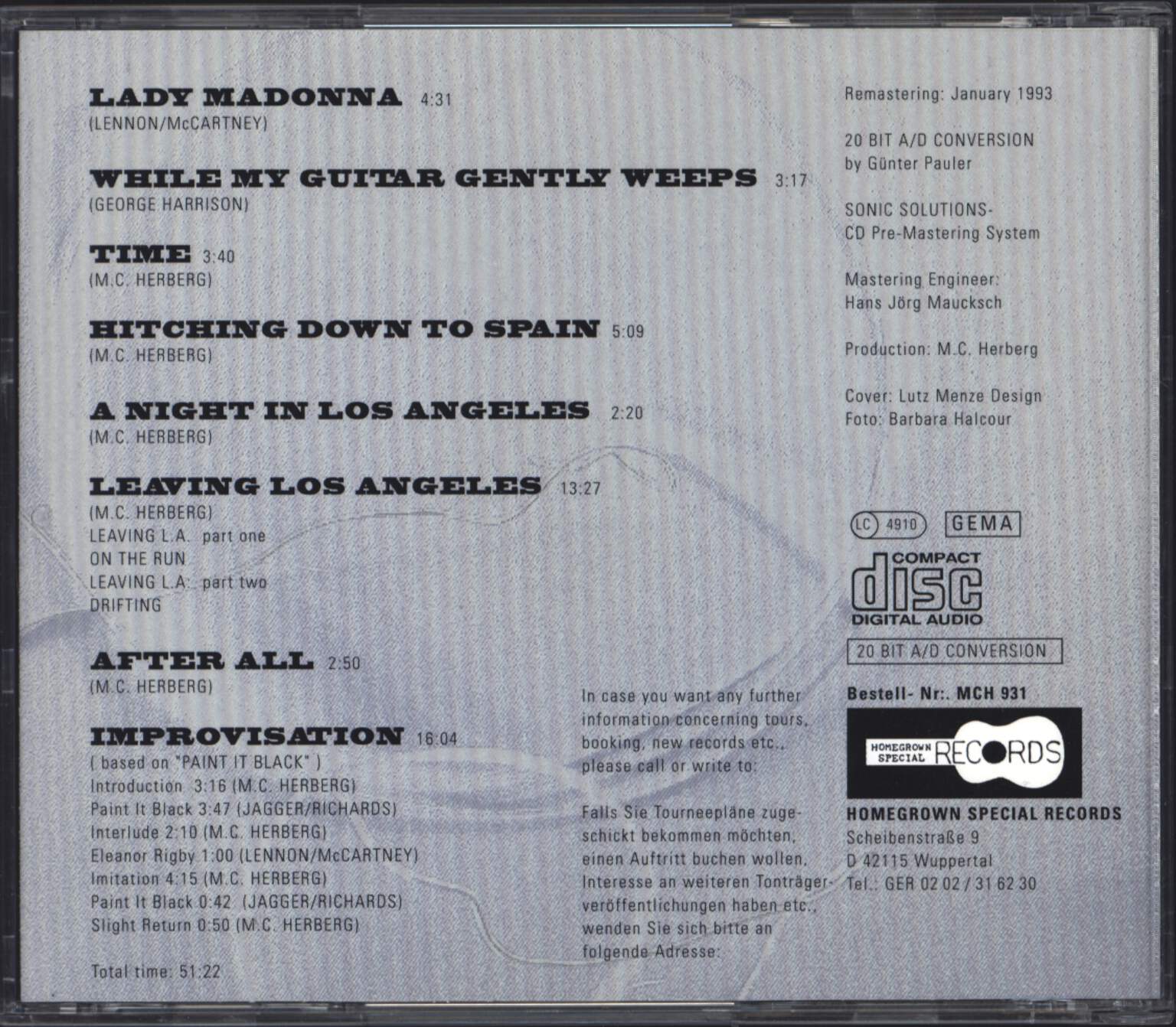 Martin C. Herberg: From The Beginning, CD