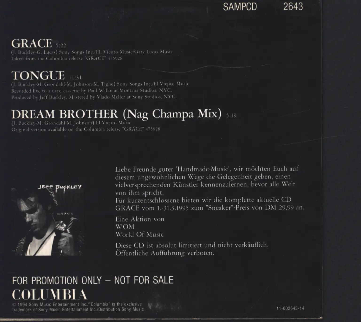 Jeff Buckley: Grace, Mini CD