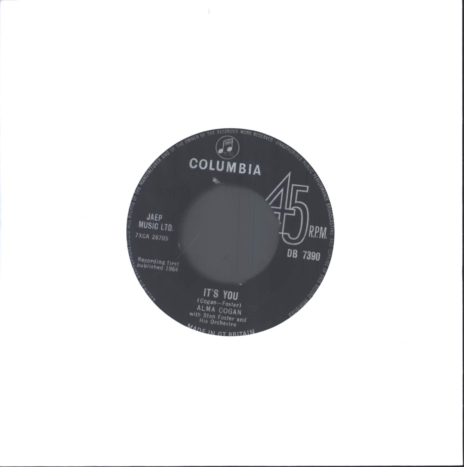 Alma Cogan: It's You, 7" Single (Vinyl)