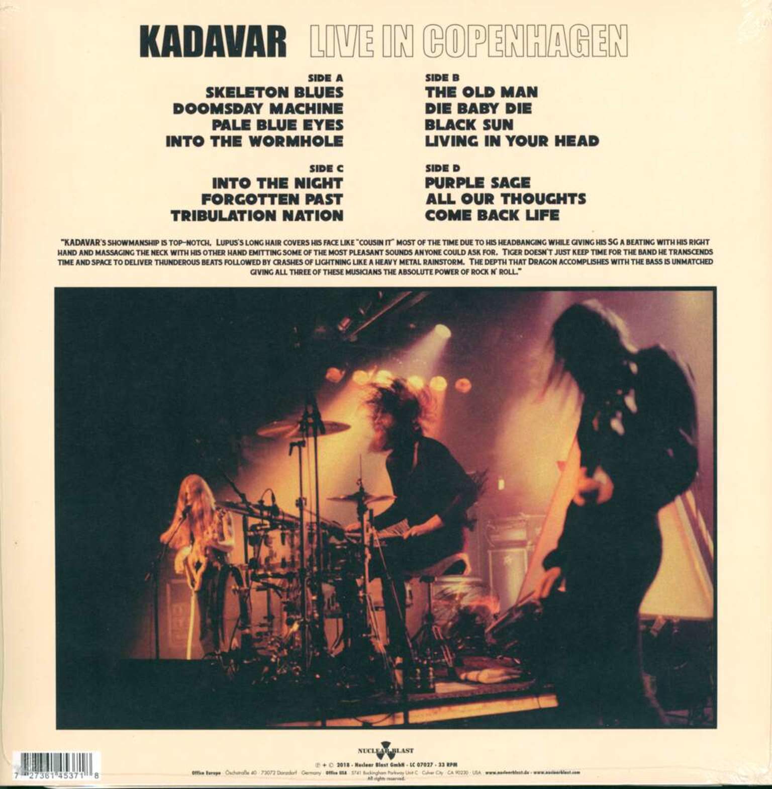 Kadavar: Live In Copenhagen, LP (Vinyl)
