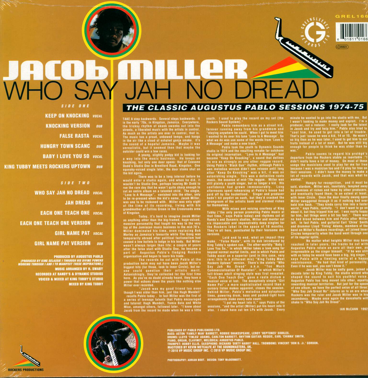 Jacob Miller: Who Say Jah No Dread (The Classic Augustus Pablo Sessions 1974-75), LP (Vinyl)