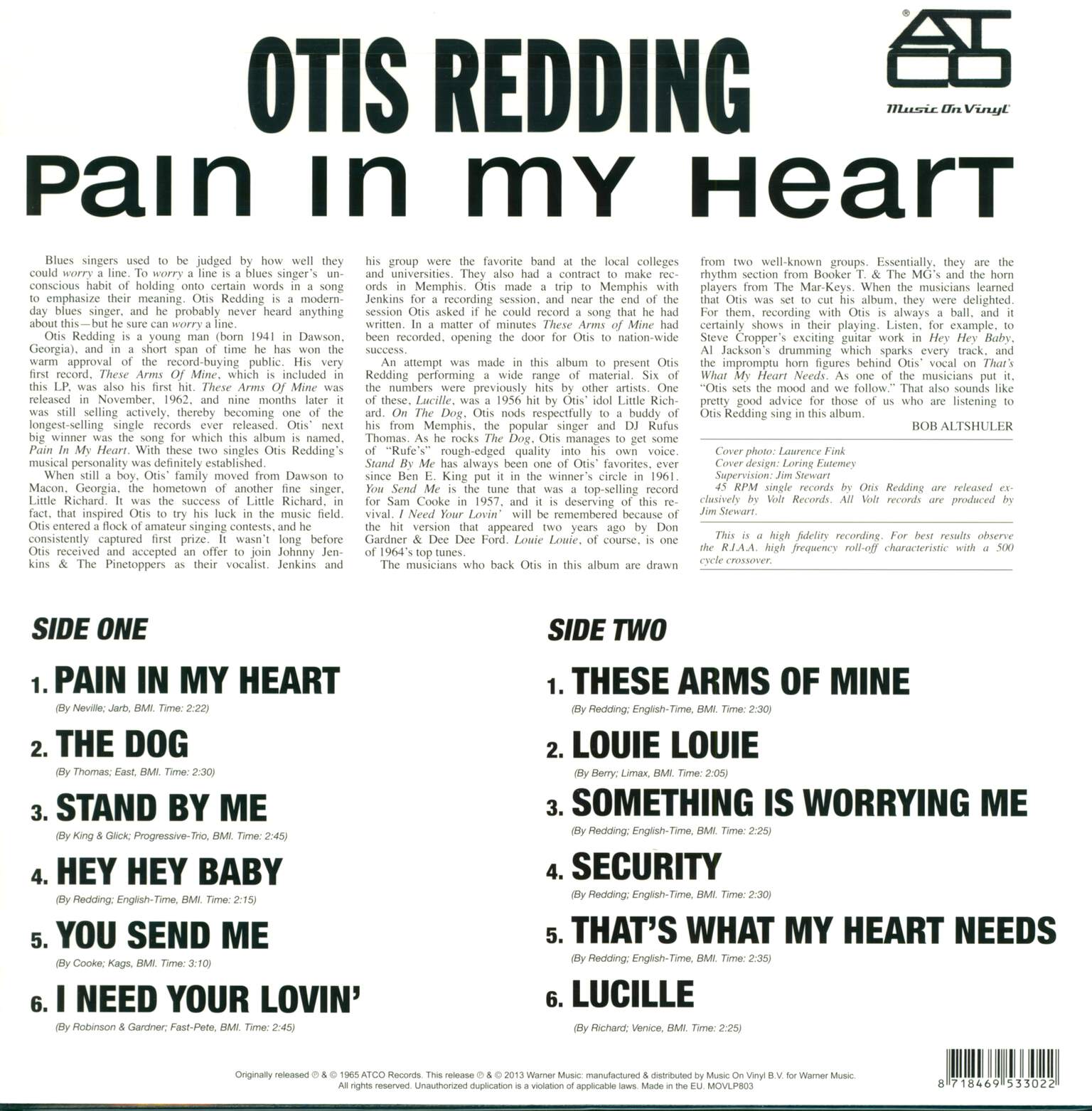 Otis Redding: Pain In My Heart, LP (Vinyl)