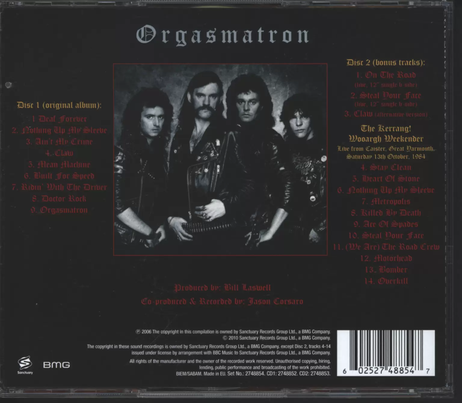 Motörhead: Orgasmatron, CD