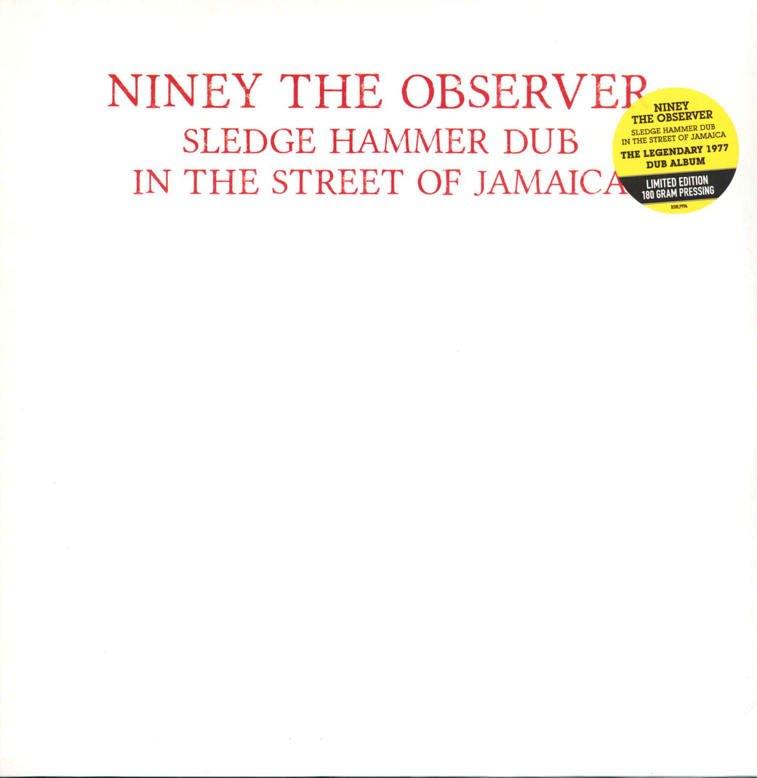 Niney the Observer: Sledge Hammer Dub In The Street Of Jamaica, LP (Vinyl)