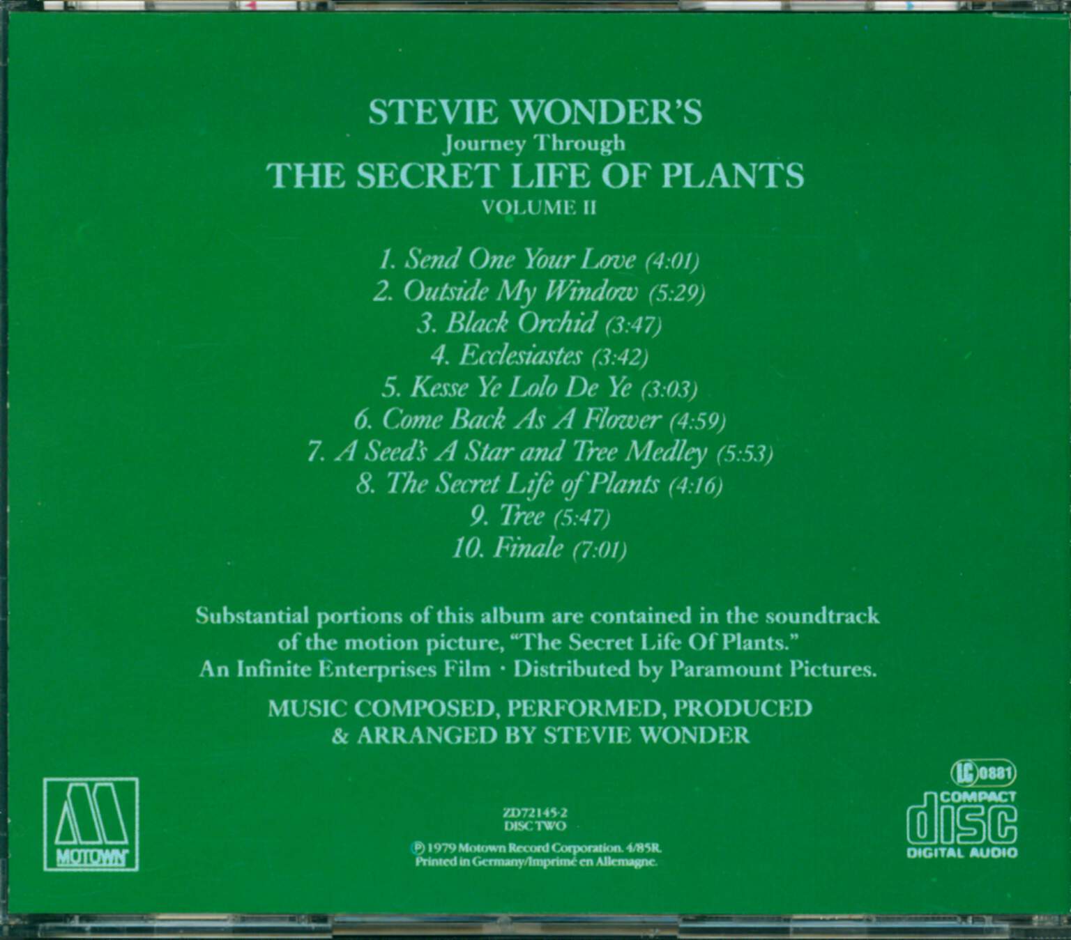 Stevie Wonder: Journey Through The Secret Life Of Plants Volume II, CD