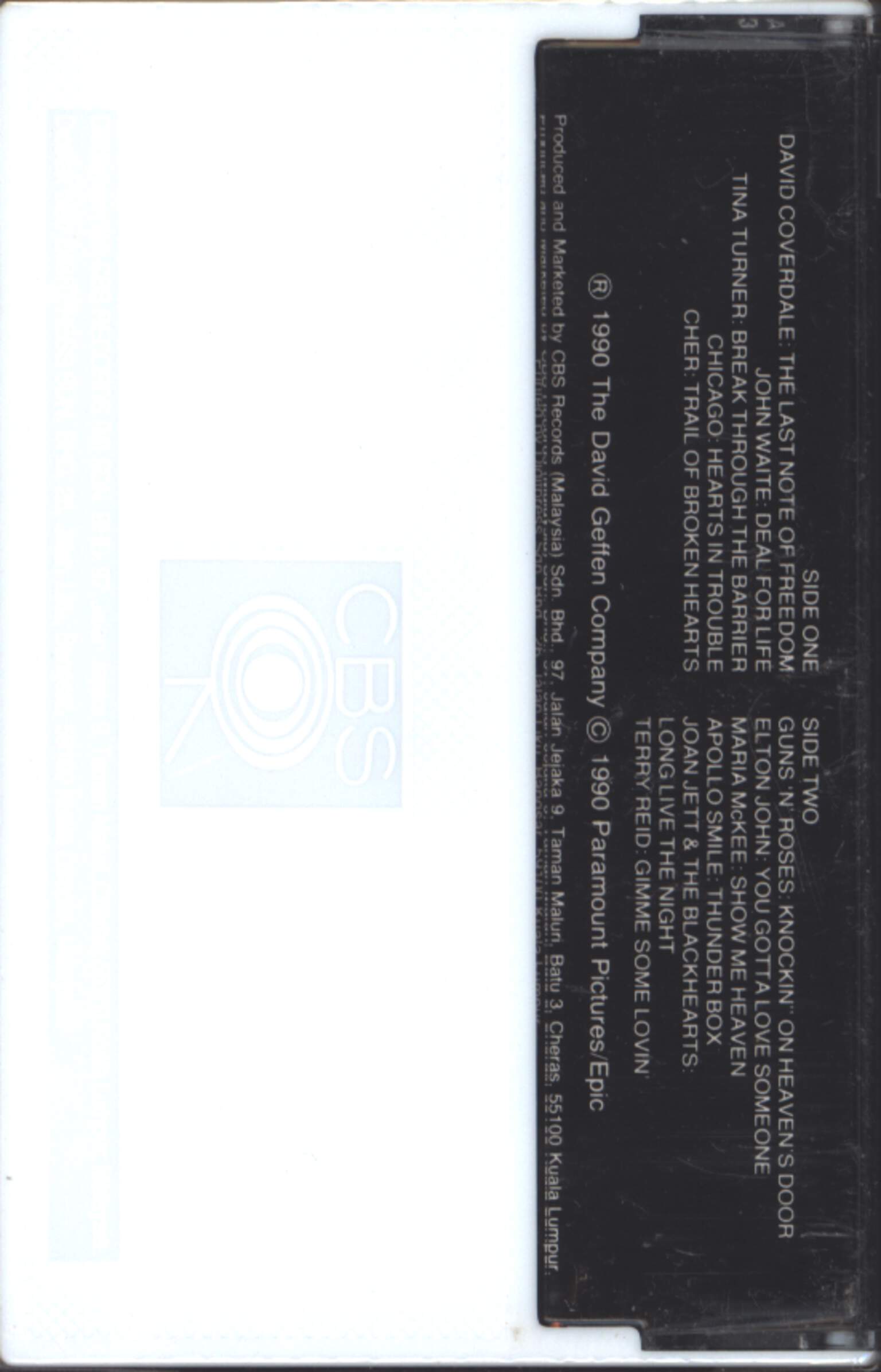 Various: Days Of Thunder (Music From The Motion Picture Soundtrack), Tape