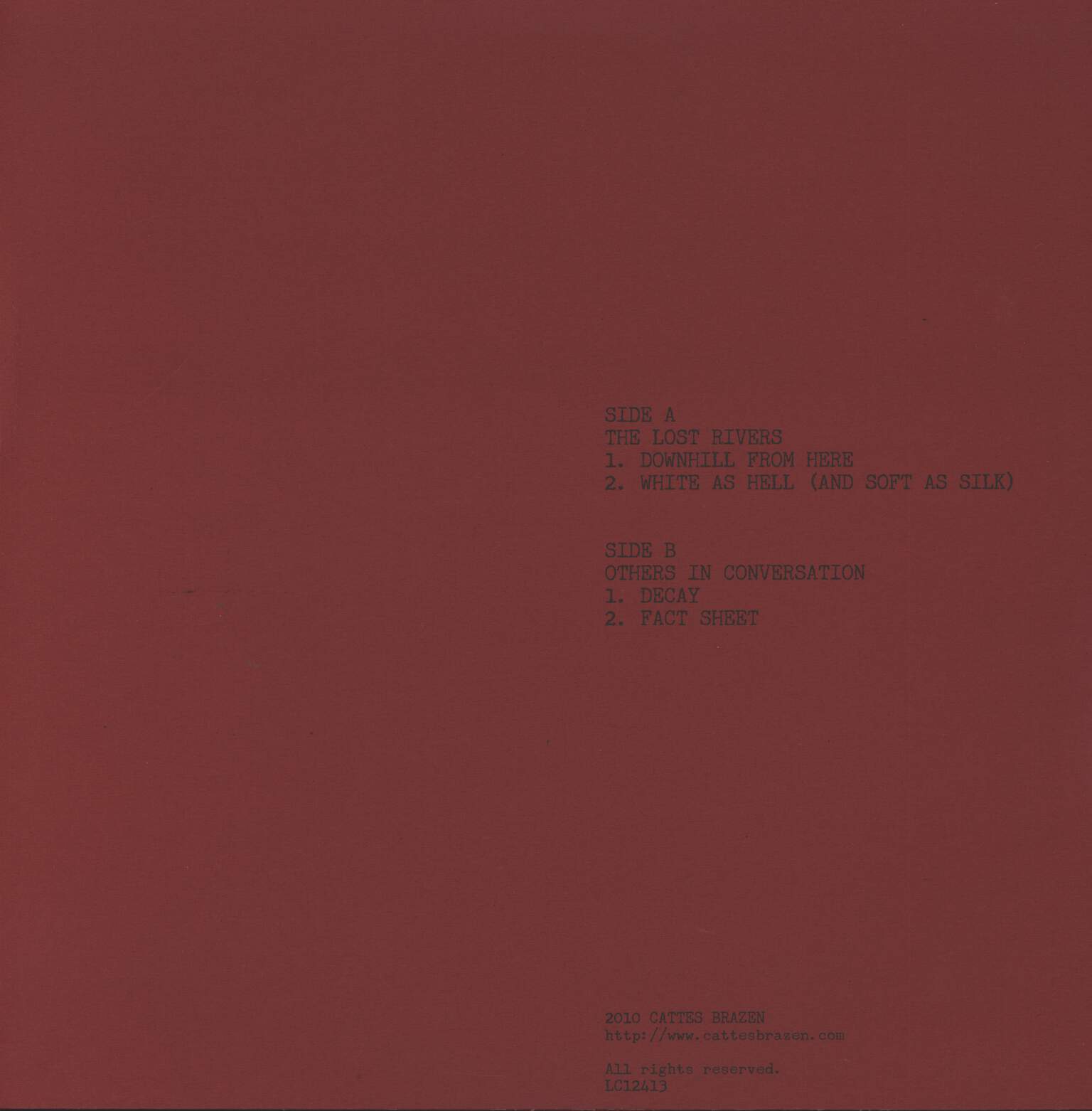 The Lost Rivers: Untitled, 12" Maxi Single (Vinyl)