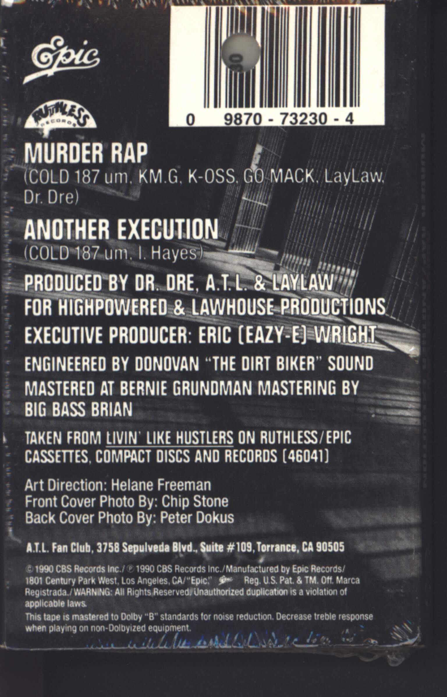 Above the Law: Murder Rap / Another Execution, Compact Cassette