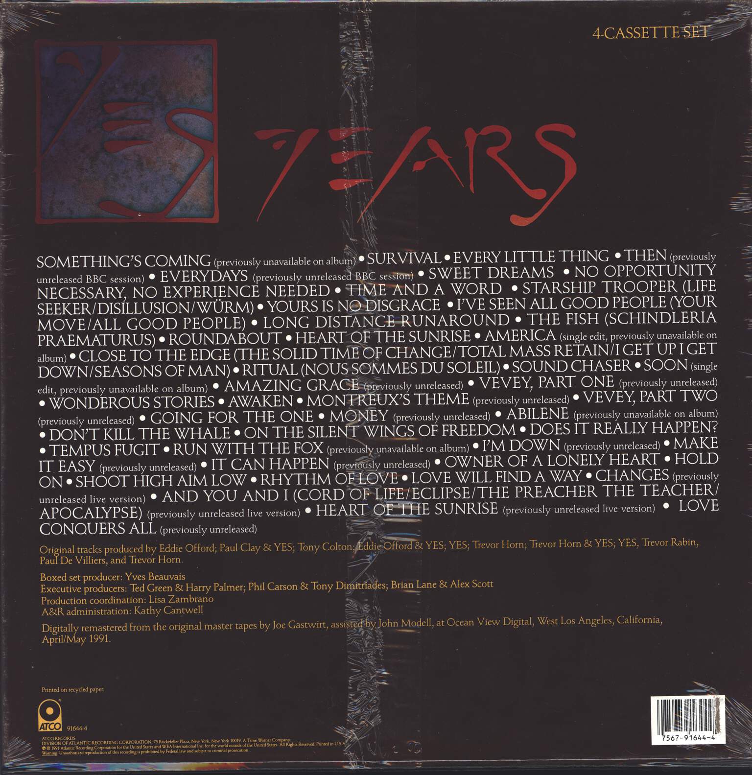Yes: Yes Years, Compact Cassette