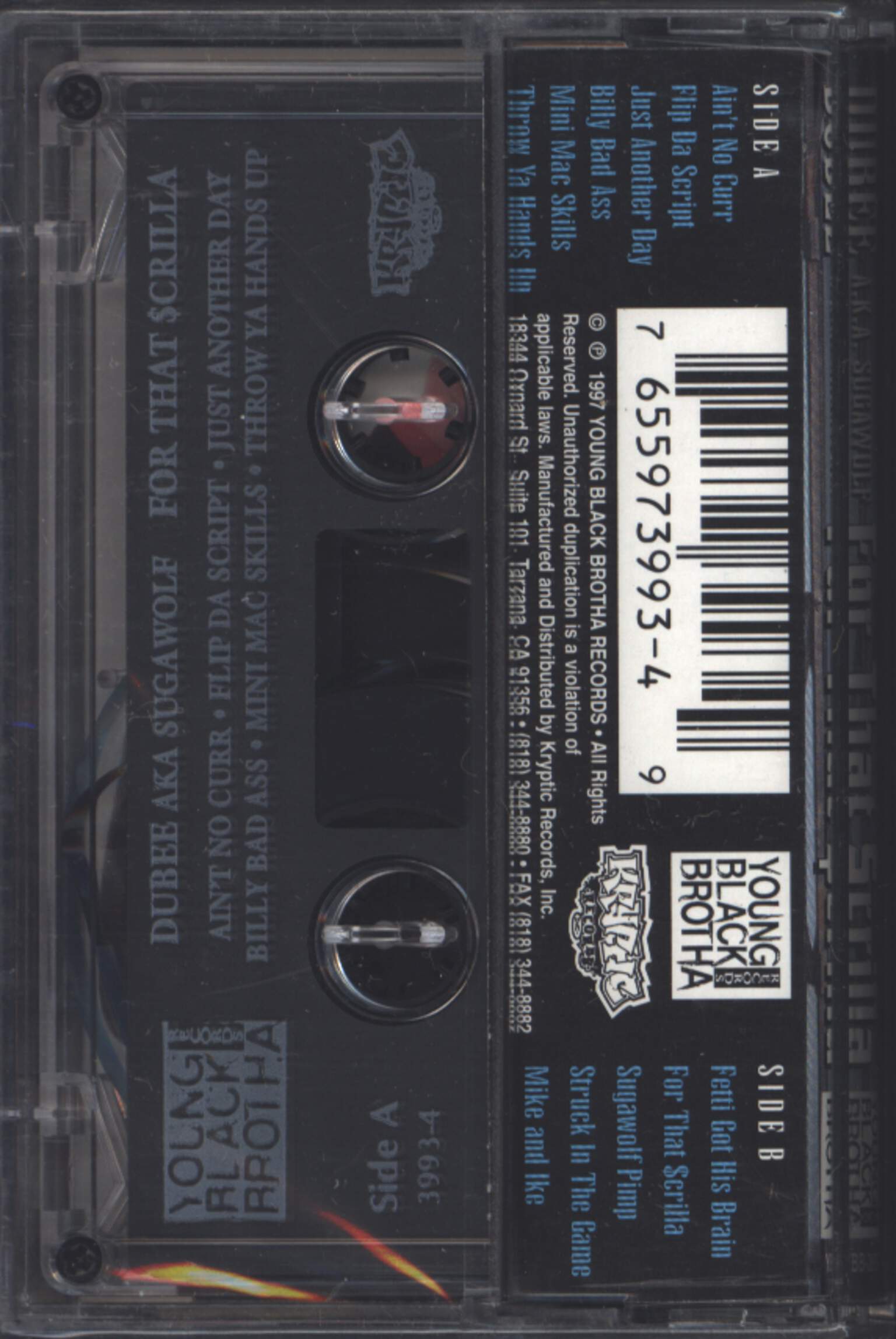 Dubee Aka Sugawolf: For That $crilla, Compact Cassette