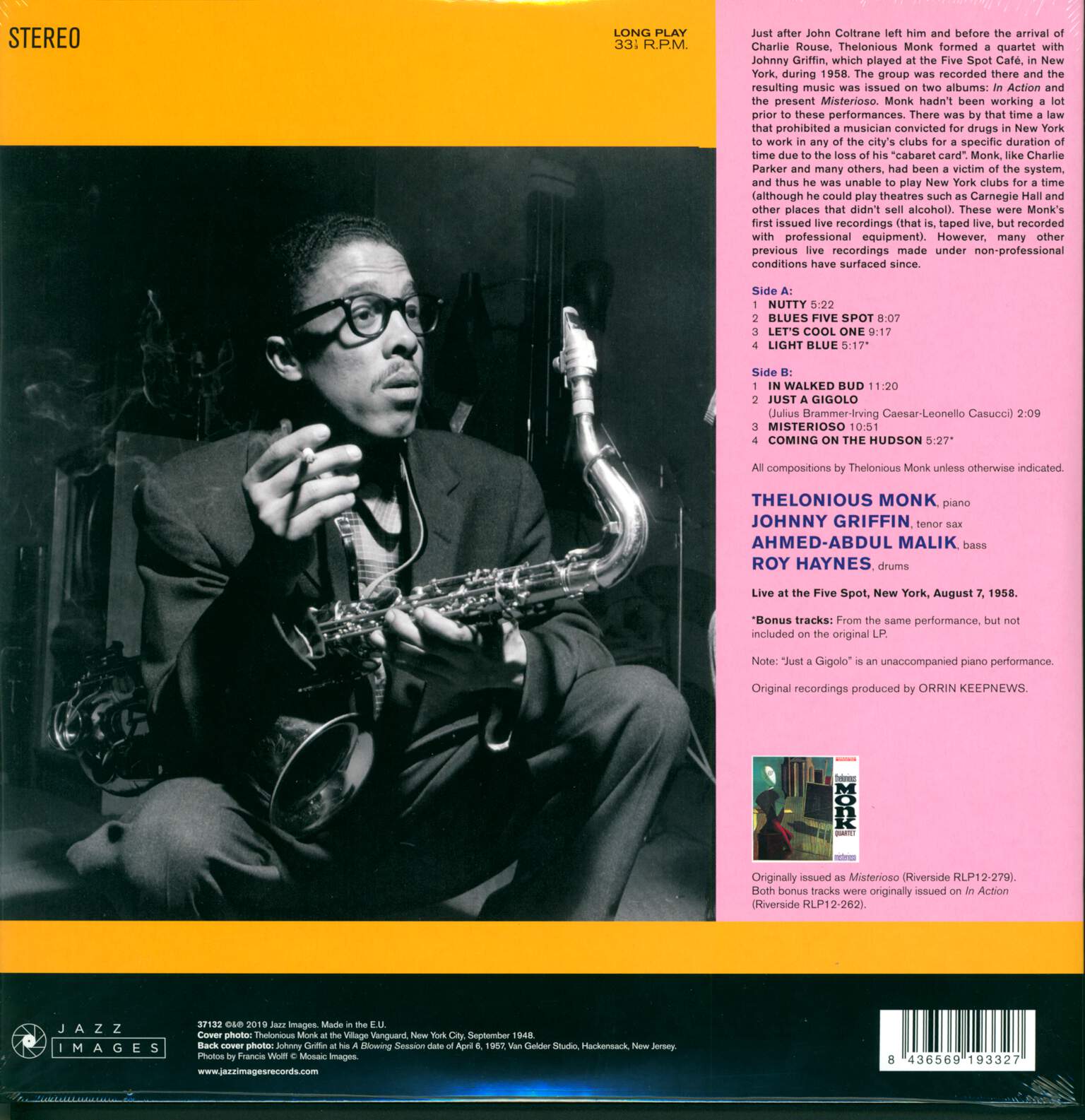 The Thelonious Monk Quartet: Misterioso, LP (Vinyl)