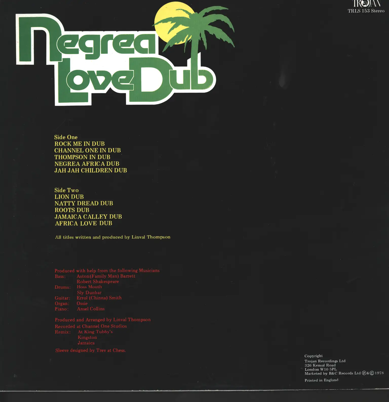 Linval Thompson: Negrea Love Dub, LP (Vinyl)