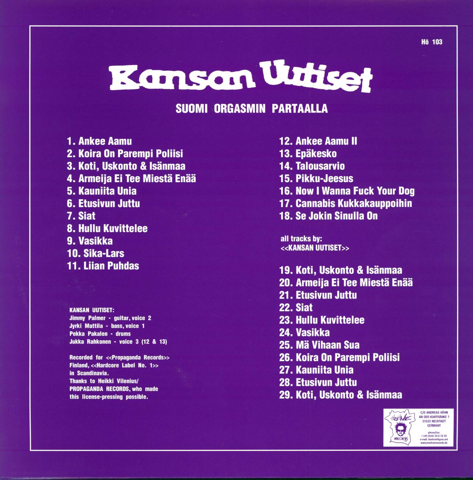 Kansan Uutiset: Suomi Orgasmin Partaalla, 2×LP (Vinyl)