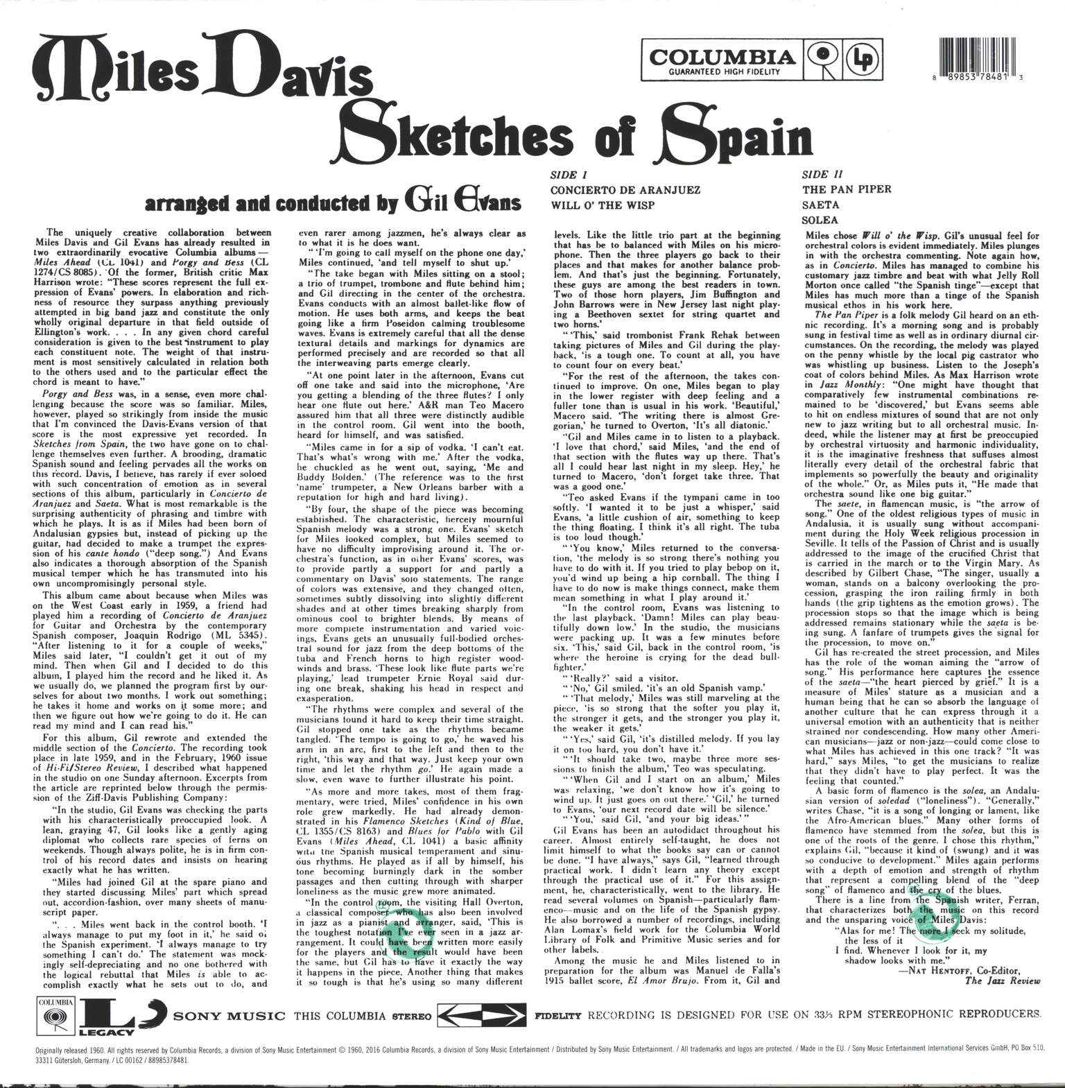 Miles Davis: Sketches Of Spain, LP (Vinyl)