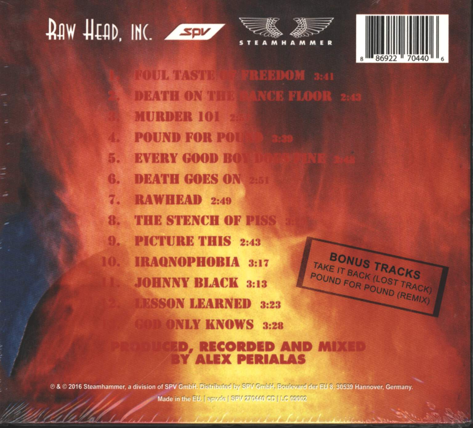 Pro-Pain: Foul Taste Of Freedom, CD