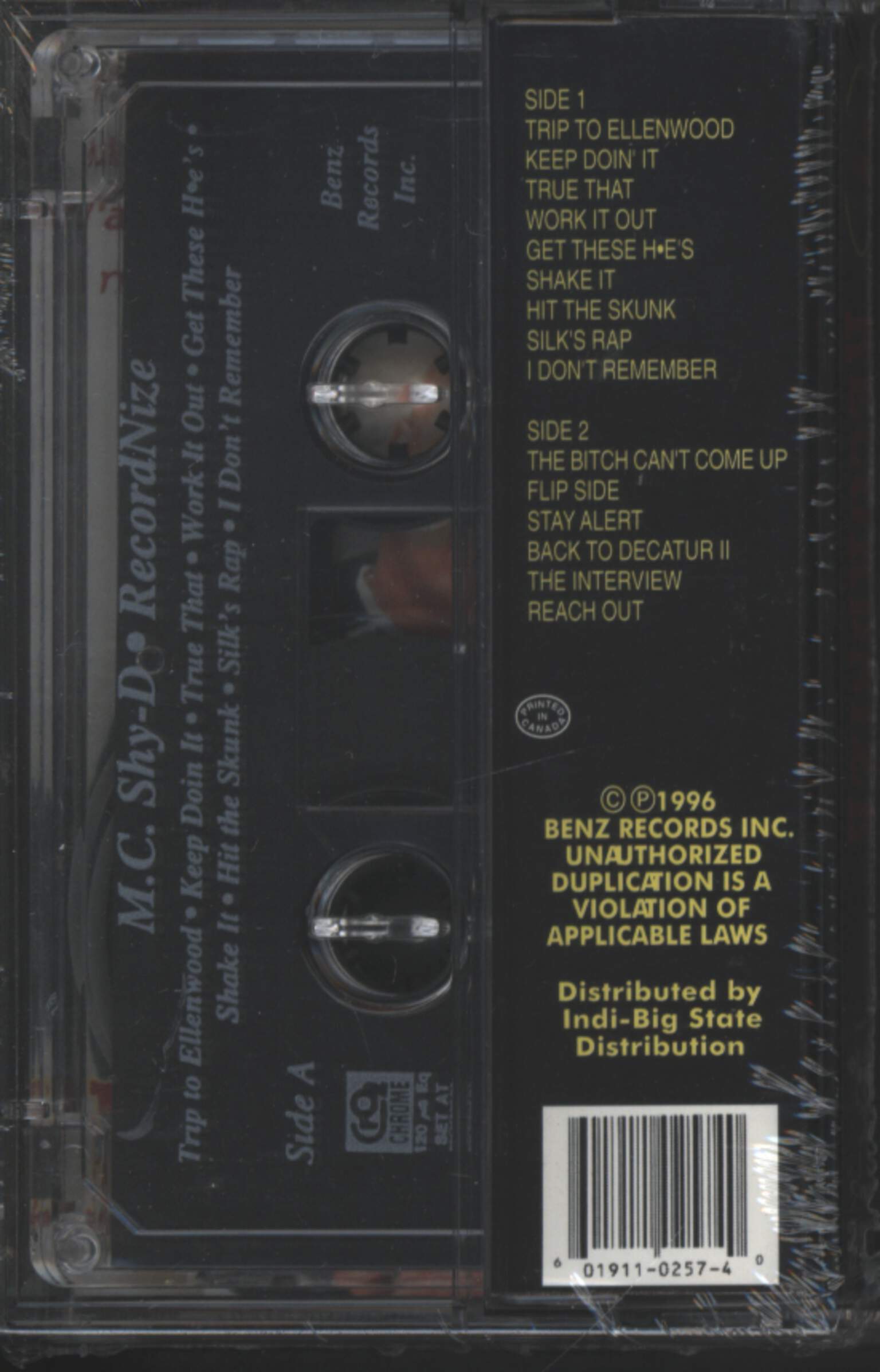 Mc Shy D: Recordnize, Tape