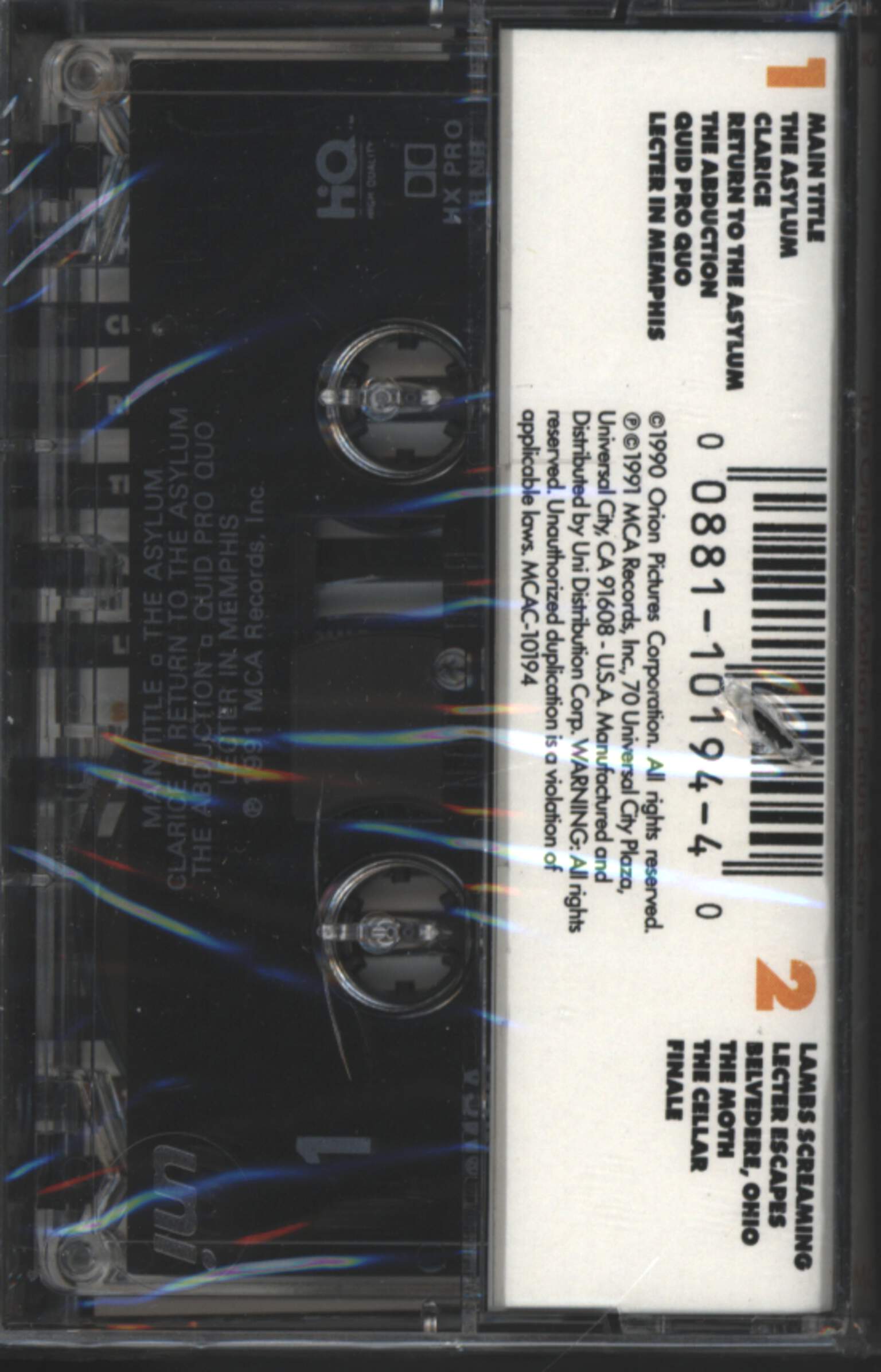 Howard Shore: The Silence Of The Lambs (The Original Motion Picture Score), Tape